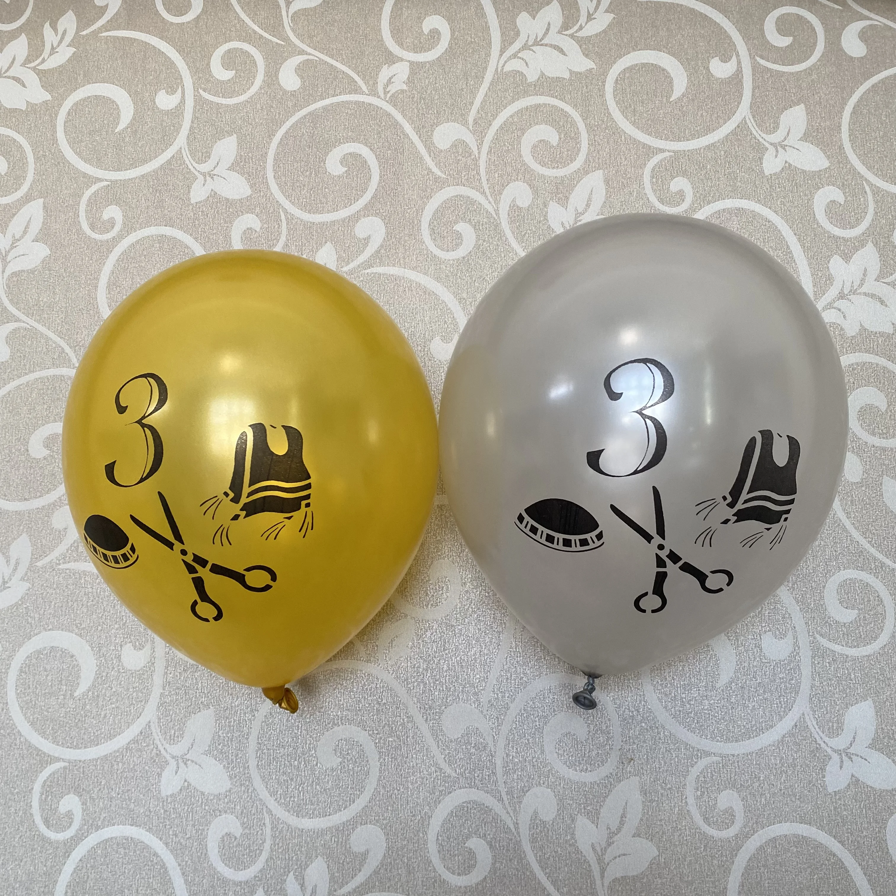 My Upsherin Decorations Silver Yarmulka Tzitzis Scissor Balloons Judaism Boy Age 3 Years Birth First Haircut Halaka Party Decor