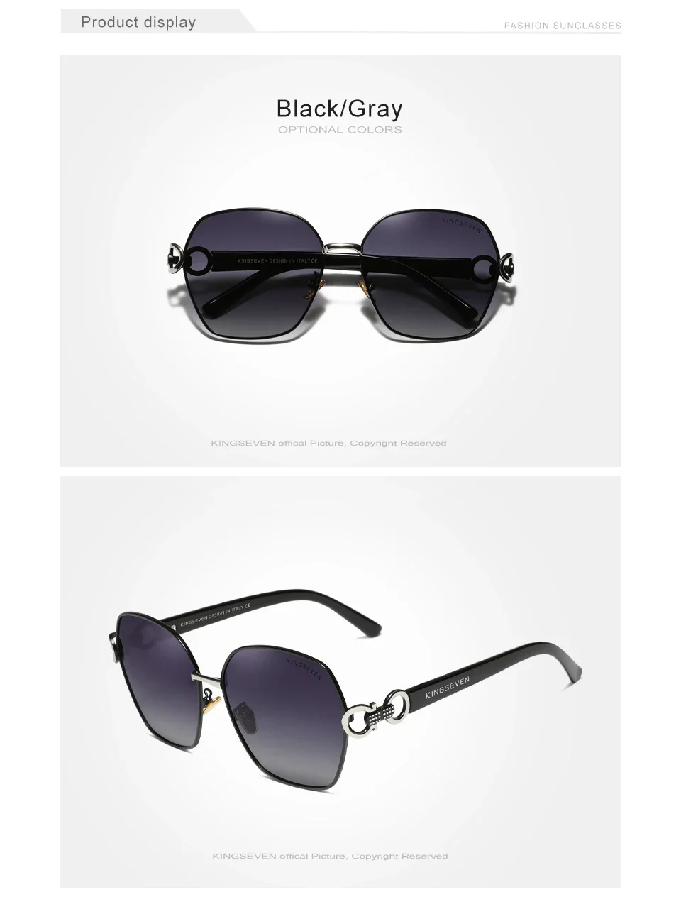 Kingseven neue uv400 Vintage Sonnenbrille Frauen Polarisation klassische Farbverlauf Schmetterling quadratische Brille Retro-Design Brillen – Detail 4