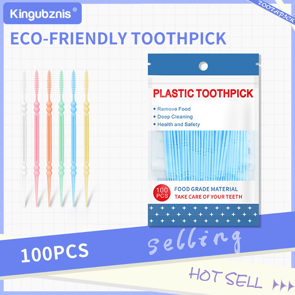 600pcs Plastic toothpick for gum protection, food grade double headed fishbone pick, household use, portable travel