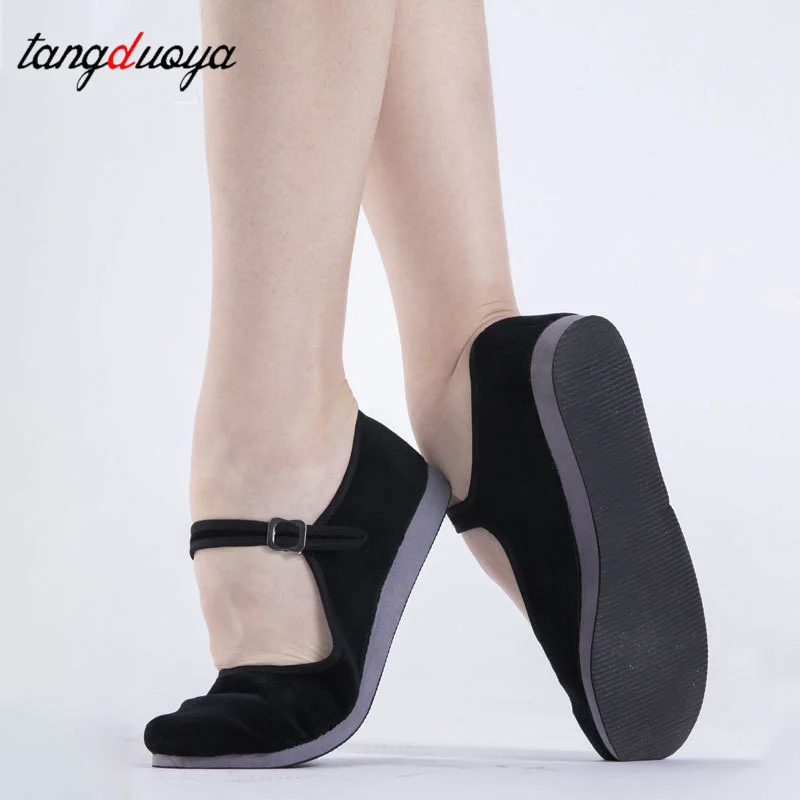 Women's dance shoes breathable canvas shoes flat national dance shoes modern soft square shoes walking shoes Dance training shoe