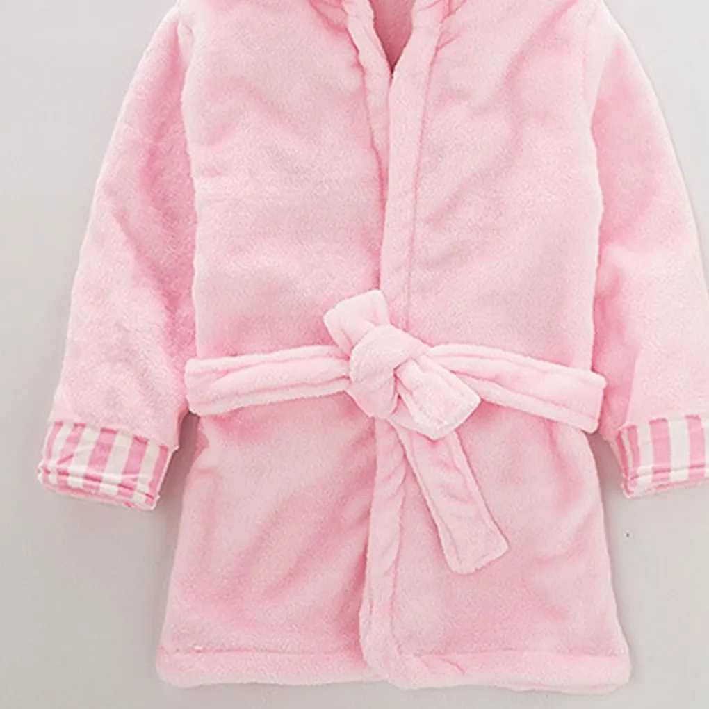Pink Skin-Friendly Super Soft Fleece Bathrobe Safe And Gentle Care For Little One Wide Application
