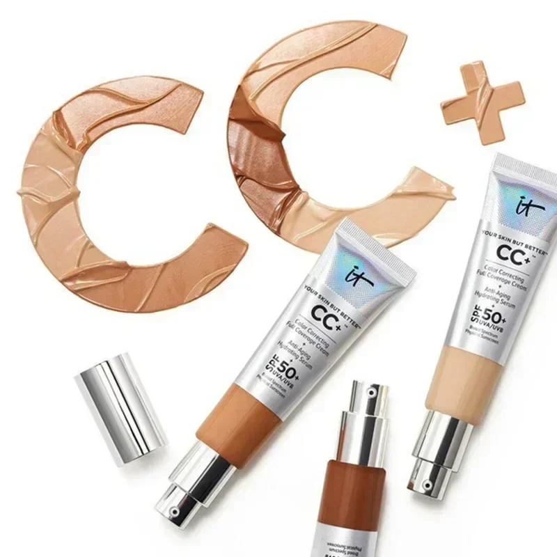 Cosméticos Corretivo Cc e Creme, Ilumine os Poros do Tom da Pele, Maquiagem Protetor Solar, Whitening Liquid Foundation, Spf50, Marca