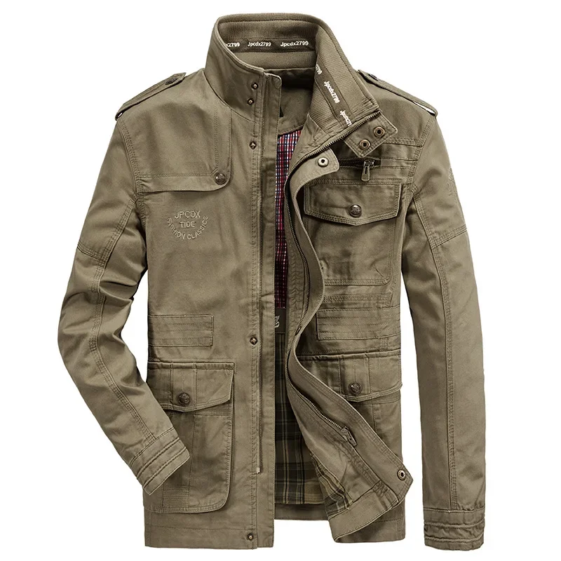 Giacca autunno inverno uomo puro cotone business casual giacche cargo esercito militare moto bomber cappotti uomo Jaqueta Masculina