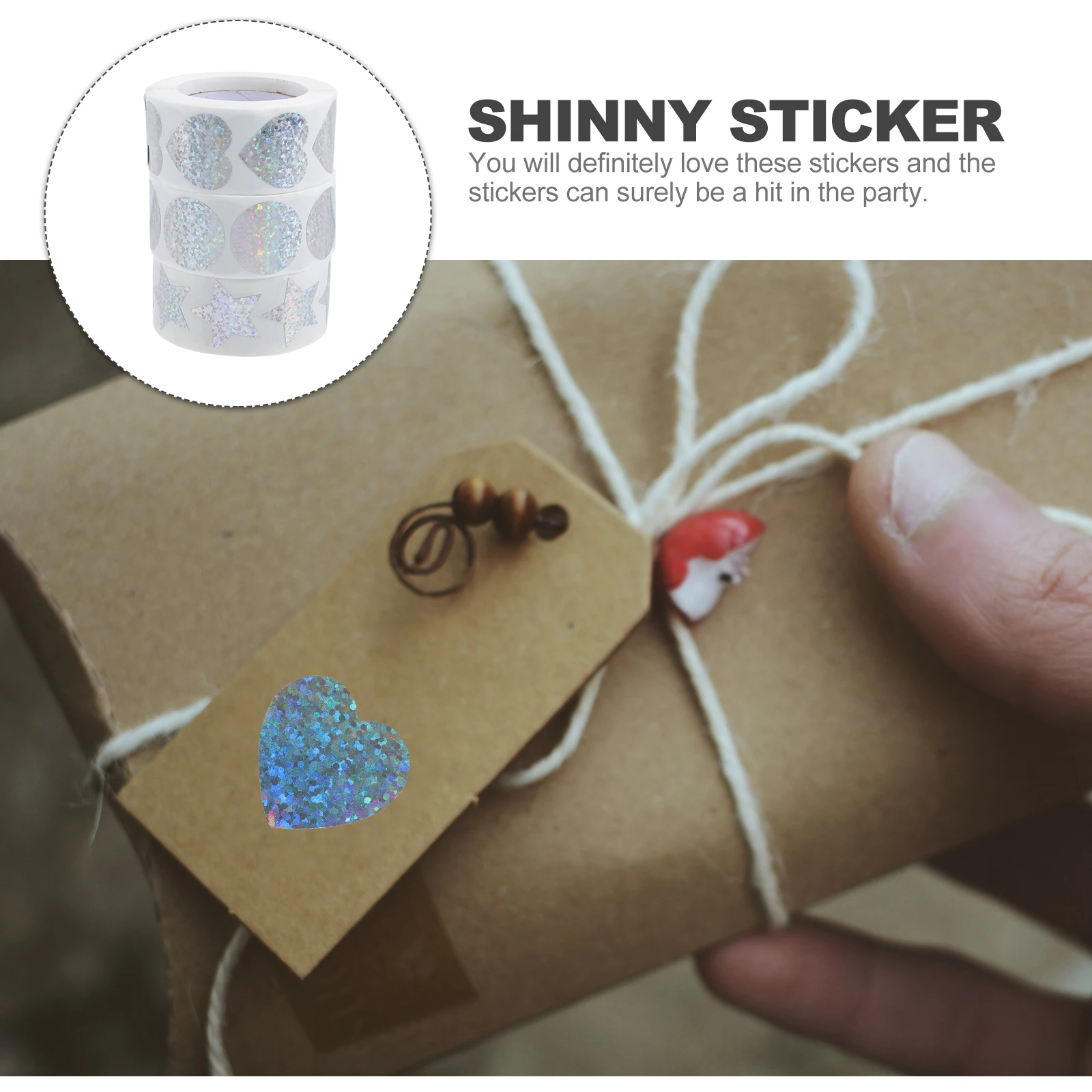 

3 Rolls Love Stickers Labels Envelope Sealer Self-adhesive Valentine's Day Decorative Heart Paper
