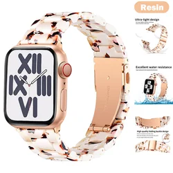 Luxury Resin strap for Apple Watch Ultra 2 Band 49mm 45mm 41mm 40mm 44mm 38mm 42mm Link bracelet iwatch series 9 7 8 6 se 5 4 3