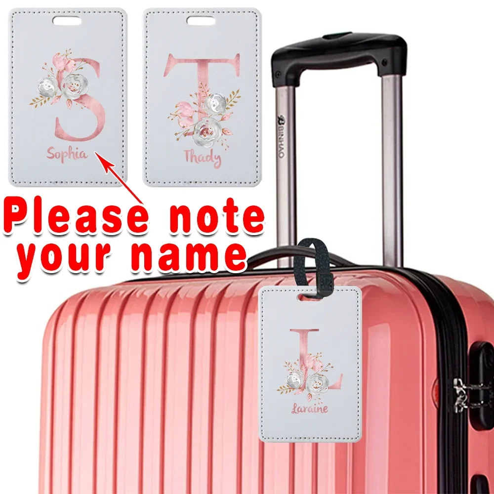 

Customized Name PU Luggage Suitcase Tag Travel Accessories Baggage Tag Airplane Pass Boarding Label Identifier DIY Personalized