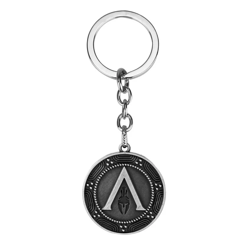 Game Spartan Warrior Keychain Punk Mask Pendant Key Rings Metal Key Holder Cosplay Trinket Gift