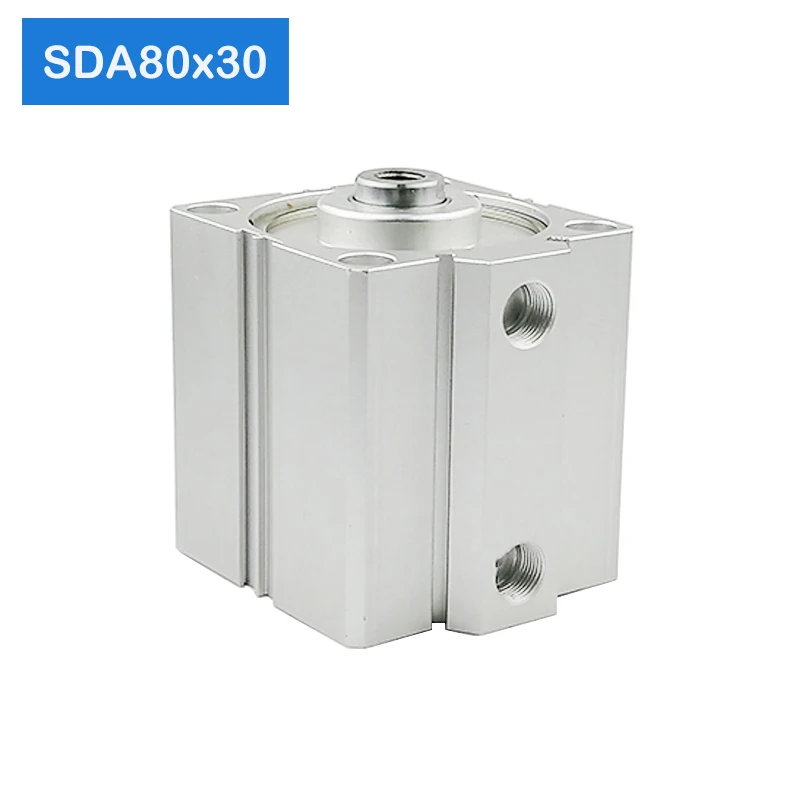 SDA80*30 80mm Bore 30mm Stroke Compact Air Cylinders SDA80X30 Dual Action Air Pneumatic Cylinder