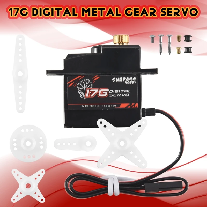 S0017M 17G métal engrenage 1.8KG Servo numérique pour avion RC Robot 1/18 camion voiture bateau conduit avion