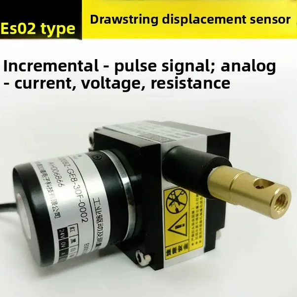 ES02 Draw Wire Displacement Sensor 1000mm, String Encoder Linear Position Transducer Electronic Ruler