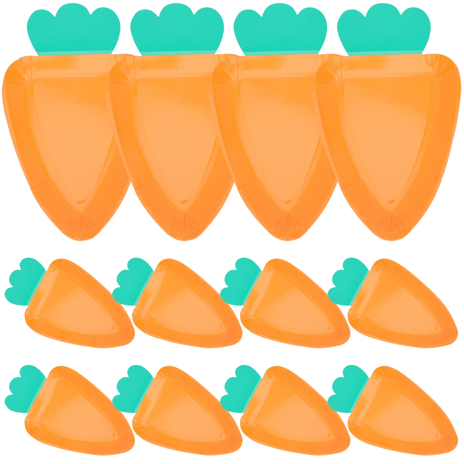 

12 Pcs Carrot Paper Plate Disposable Cutlery Festival Dinner Party Food Convenient Cake Gathering Fruit Household