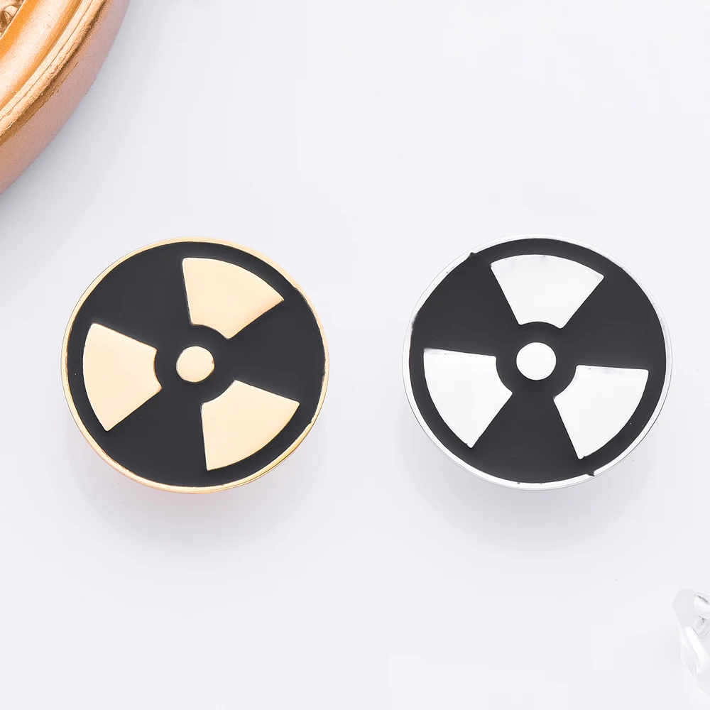 

Nuclear Radiation Brooch Medical Jewellery Gold Color Gift for Women Enamel Lapel Lanyard Bag Coat Pin Gift Accessories