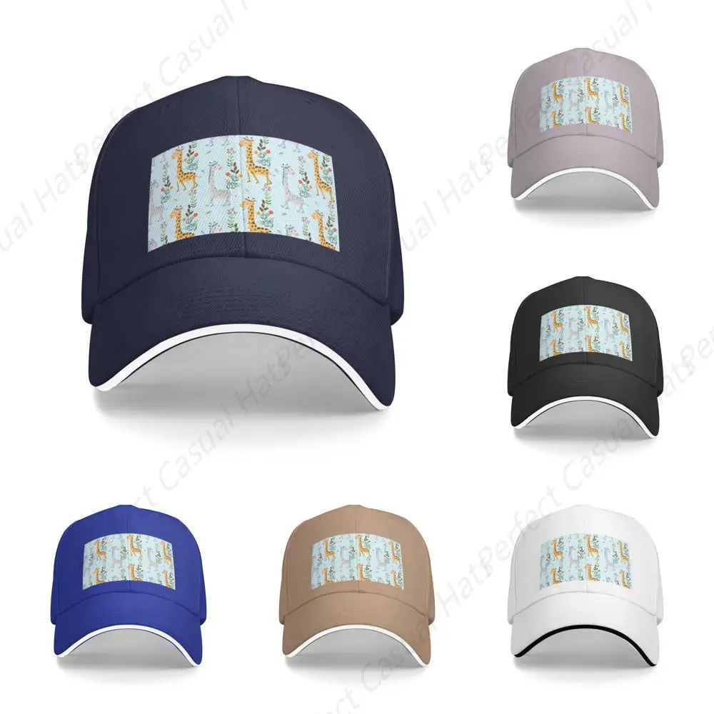 

Cute Giraffe Flowers Print Sandwich Caps Peaked Caps Trucker Hat Men Women Outdoor Sport Travel Sun Visor