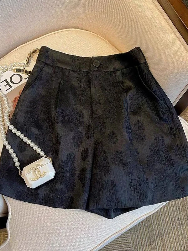 Casual Floral Embroidery Suit Wide Leg Short Pants Women's Summer Versatile Slimming Guangzhou Thirteenth Factory High Quality