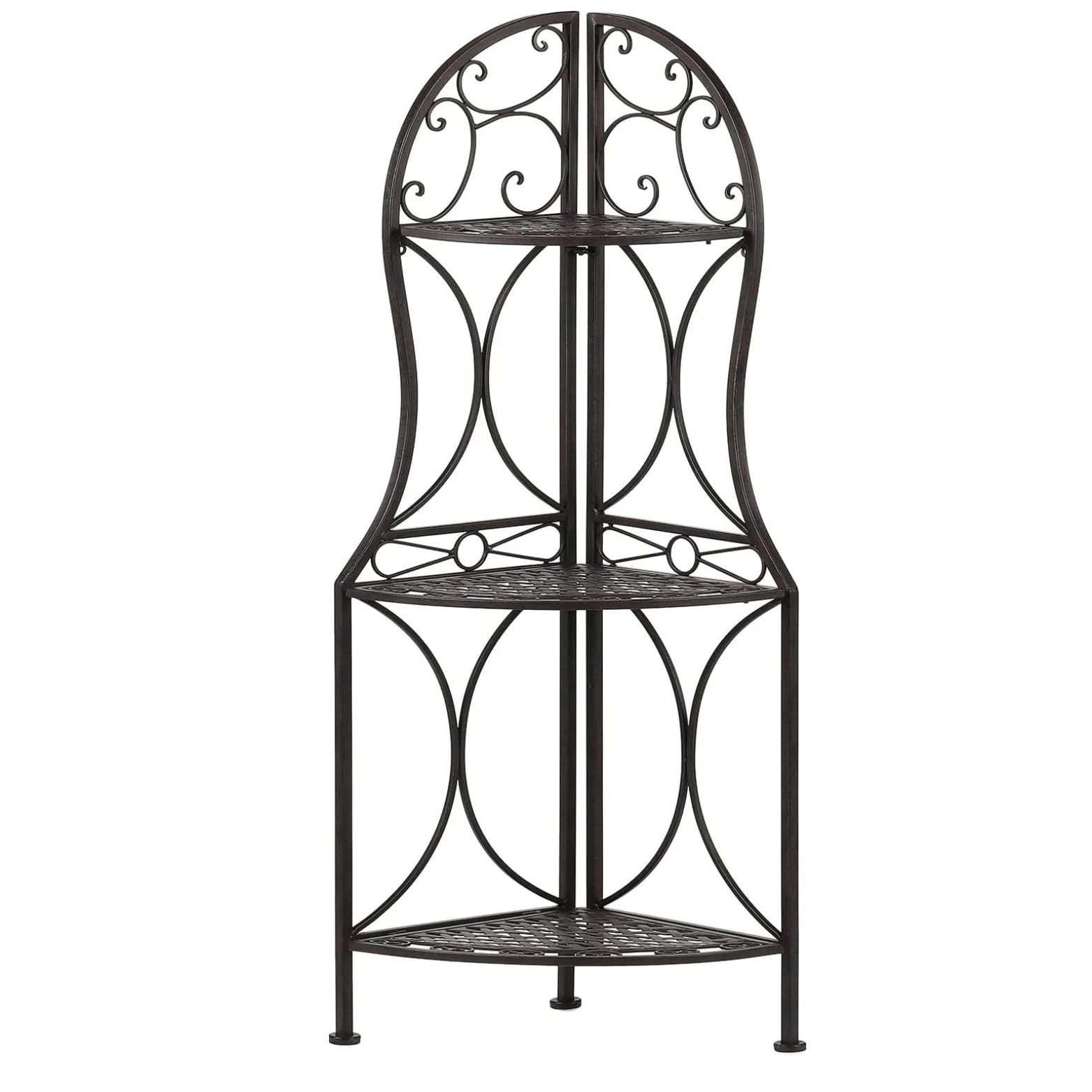 

Retro corrugated wrought iron three-layer corner rack, household indoor kitchen and bathroom rack, outdoor flower rack
