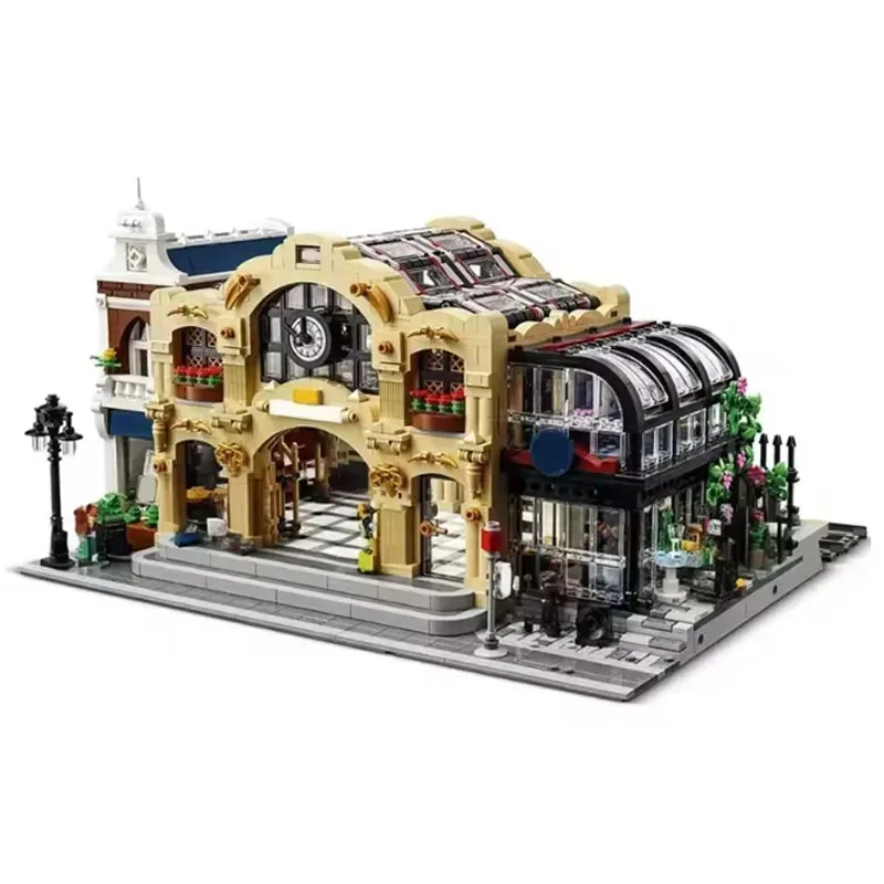 Blocos de construção 3050 peças moc 910034 modelo de montagem de estação de trem cruzado, brinquedo educativo para crianças, presente, decoração, exibição