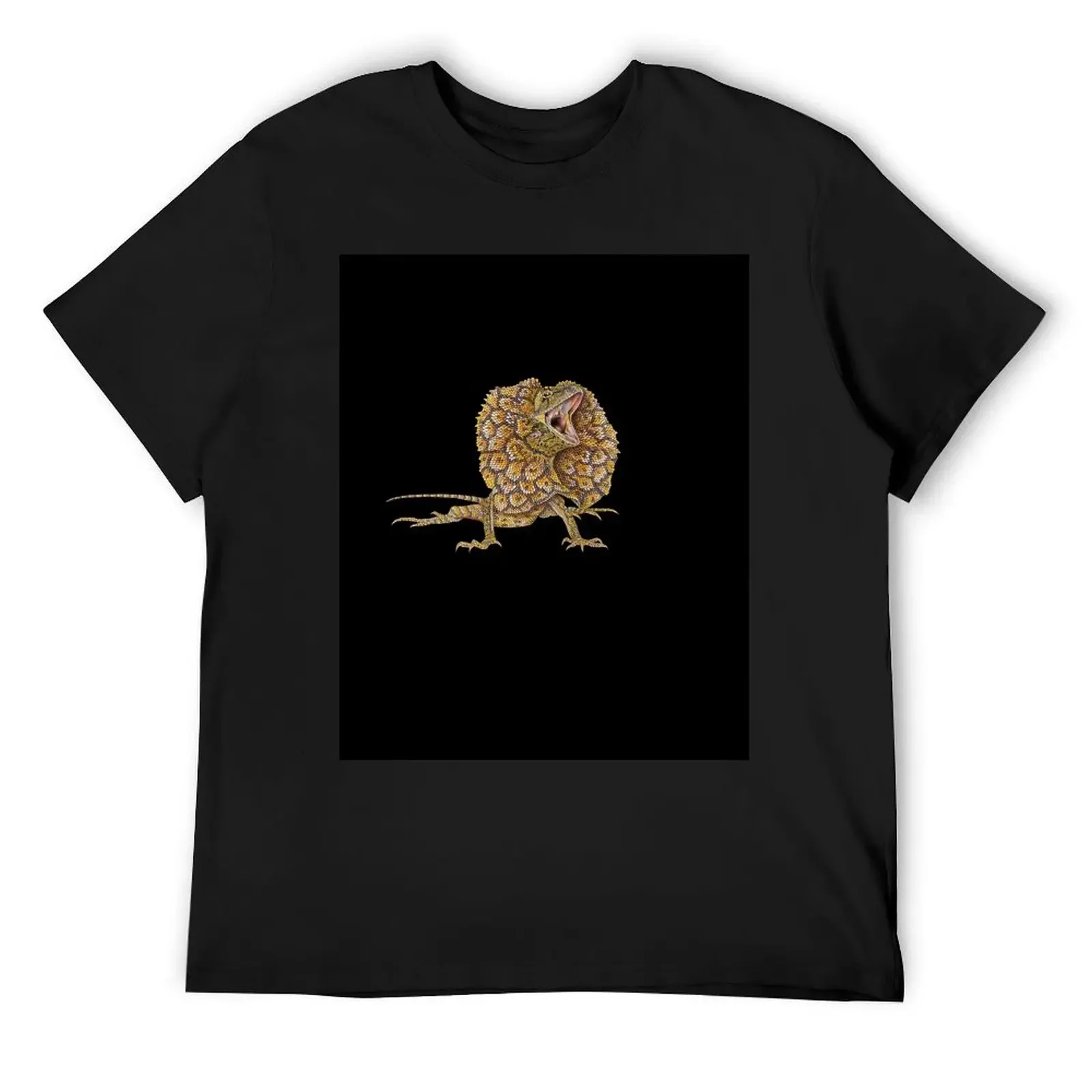 Frilled Lizard T-Shirt anime tshirt Short sleeve tee hippie clothes oversized plain black t shirts men