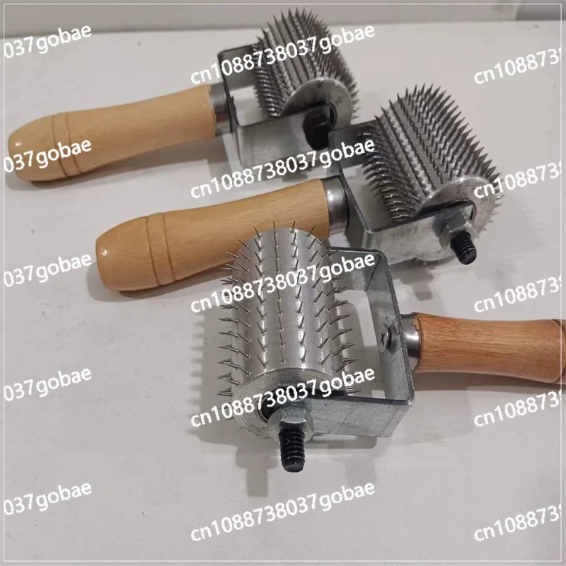 

Handheld Needle Roller with Handle Roller Small Push Roller Aluminum Foil Puncture Hole