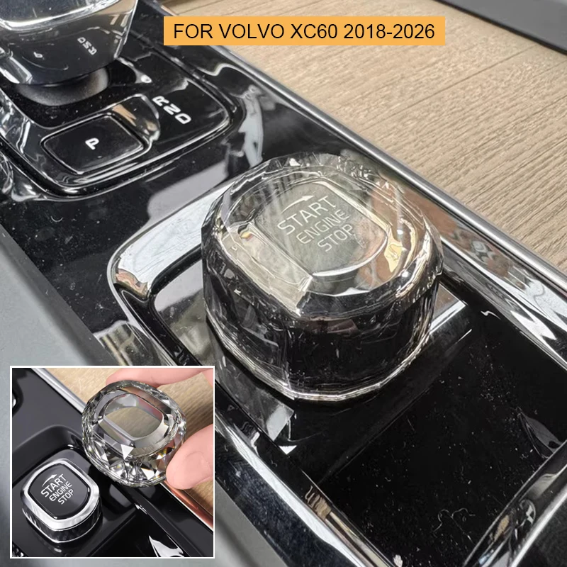 For Volvo XC60 V60 S60 XC90 V90 S90 Crystal Car One-click Start Button Cover Engine Ignition Start Stop Button Protective Cover