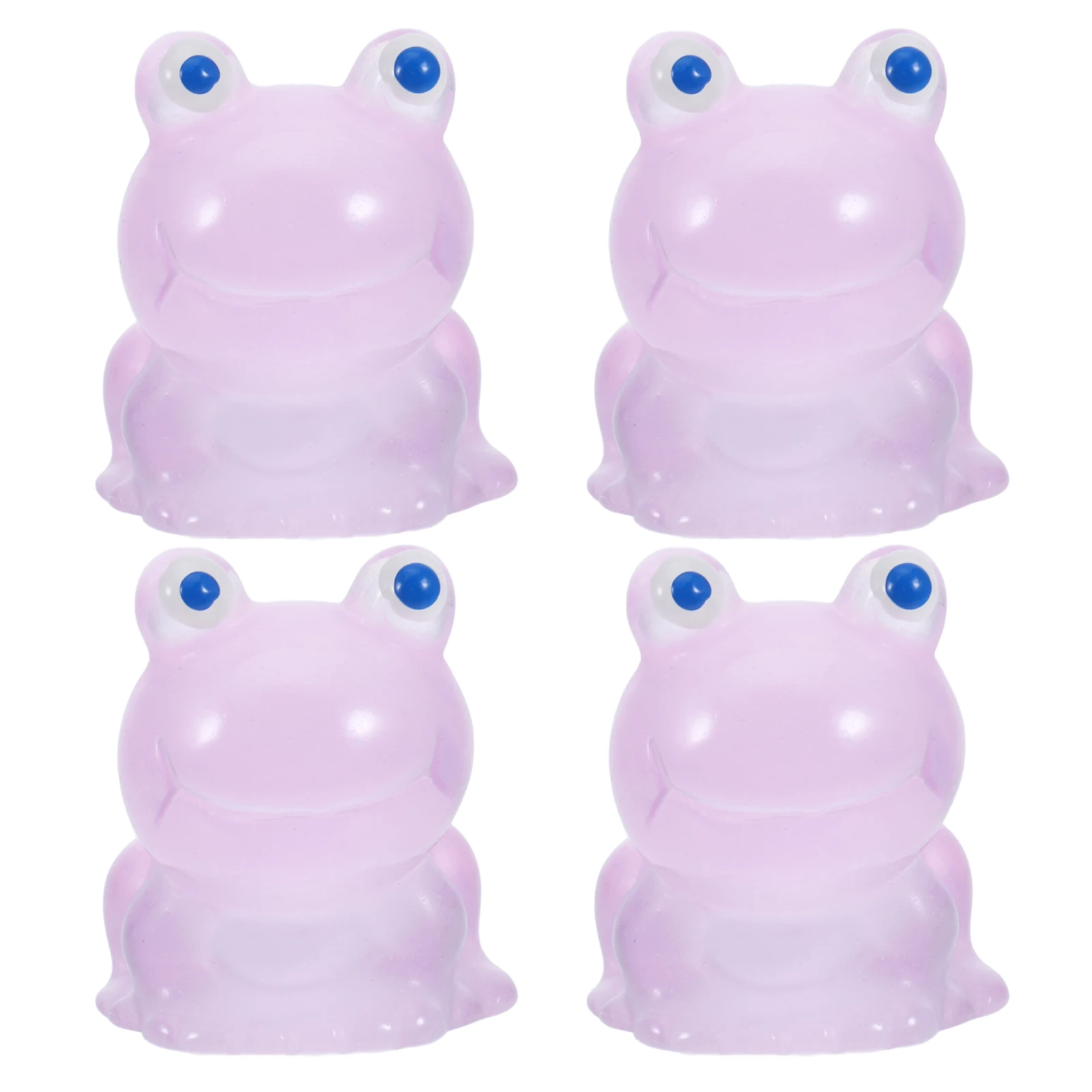 

4Pcs Glow in The Dark Resin Mini Frogs Mini Animal Decoration Aquarium Garden Micro Landscape Small Resin Frog Ornaments