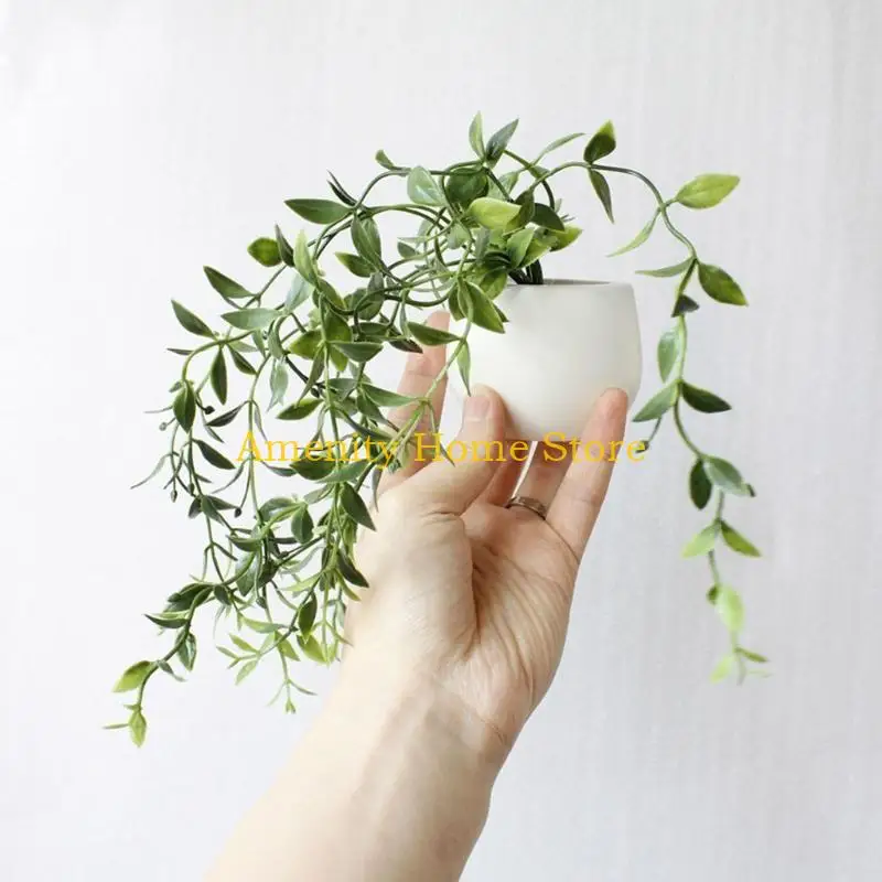 F26C Simulation Plant Refrigerator Sticker Mini Bonsai Succulent Magnet Label for Home Kitchen Fridge Plants Decal Decor