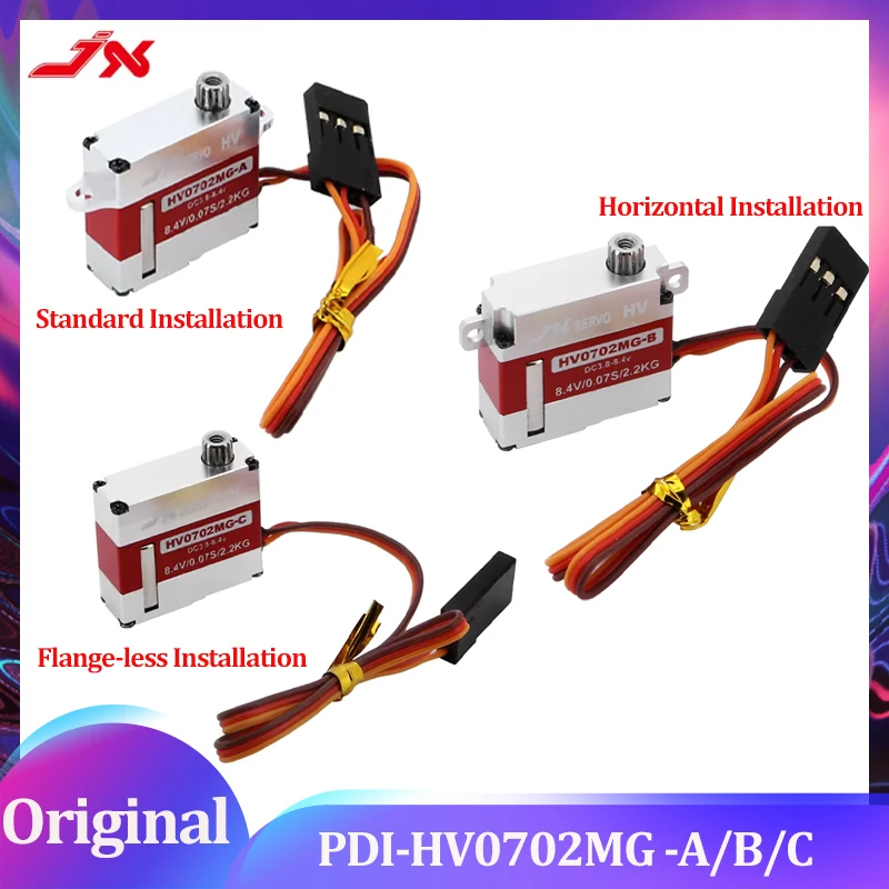 

Metal Gear JX PDI-HV0702MG-A/B/C 7g 7MM Thin Digital Full CNC Servo for Fixed-wing FPV Drone Helicopter Airplane RC Models