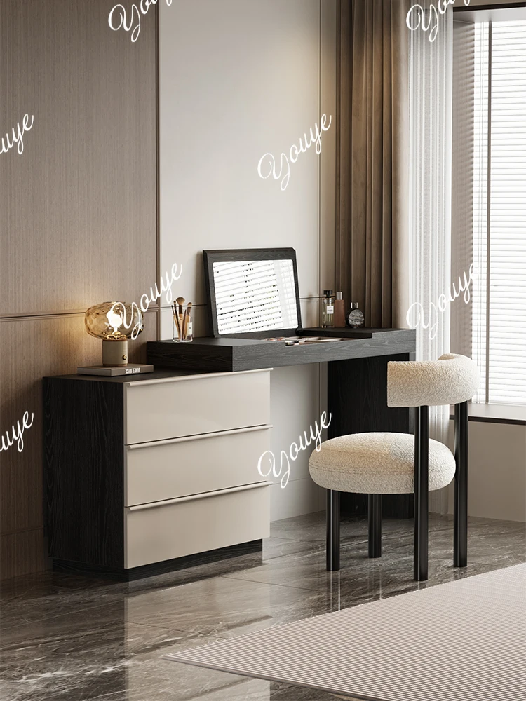 Cómoda abatible para dormitorio, mesa de maquillaje de estilo retro simple y moderno, armario de almacenamiento para cabecera de cama