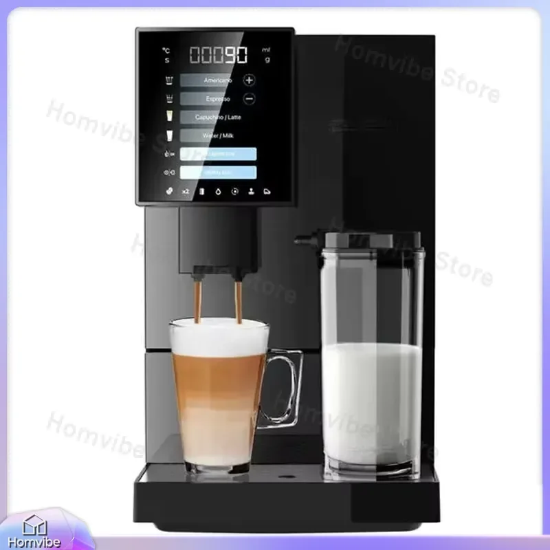 Fully Automatic Espresso Commercial Grade Coffee Maker with Grinder Built-in Milk Frother Touch Screen for Home