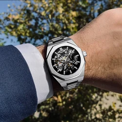 FORSINING orologi da uomo automatici di moda orologi da polso sportivi militari in acciaio inossidabile impermeabili meccanici di marca superiore