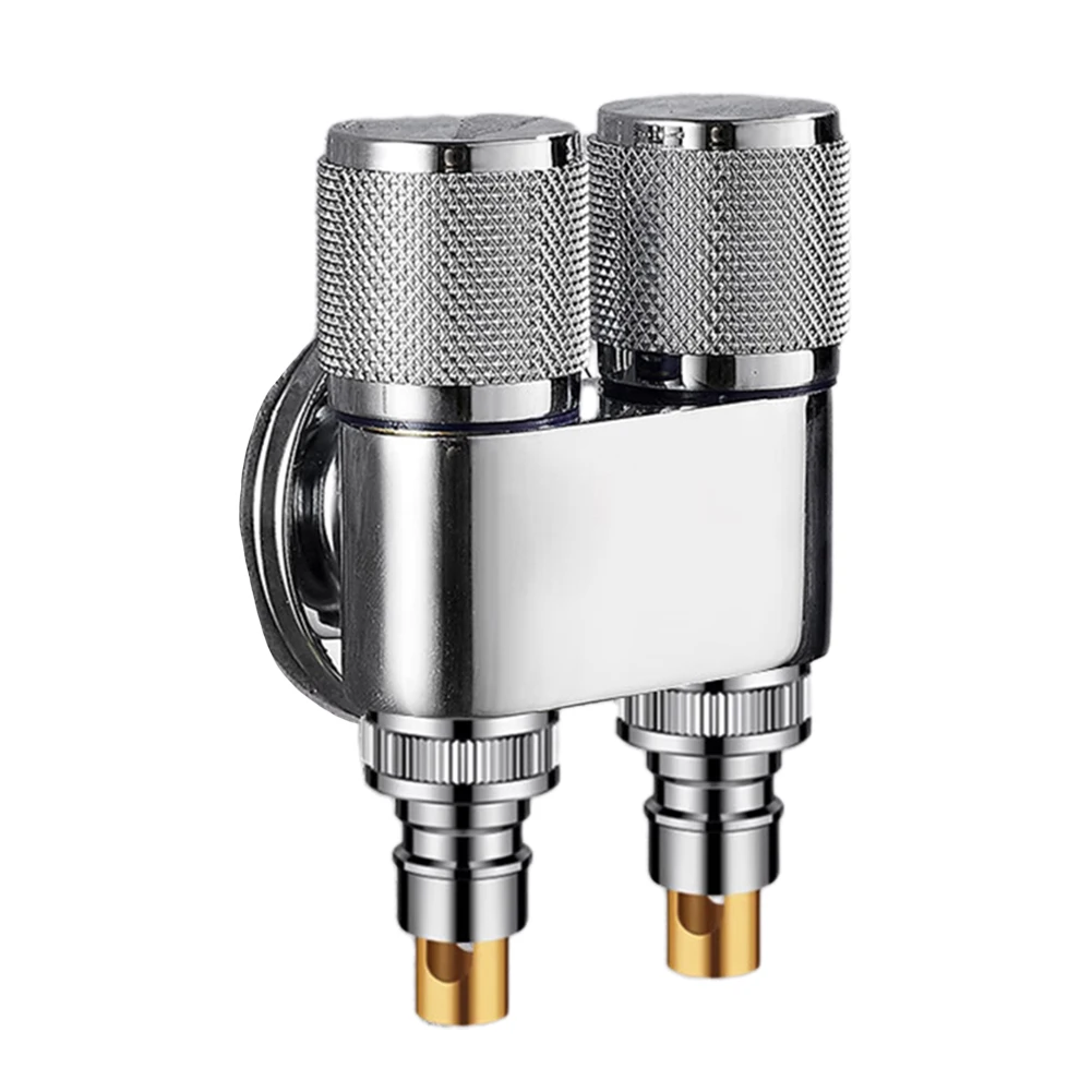 1pcs G1/2 Double Control Angle Valve Bathroom Toilet Washing Machine 2Way Angle Valve Alloy 10*6*5cm Washing Machine Faucet