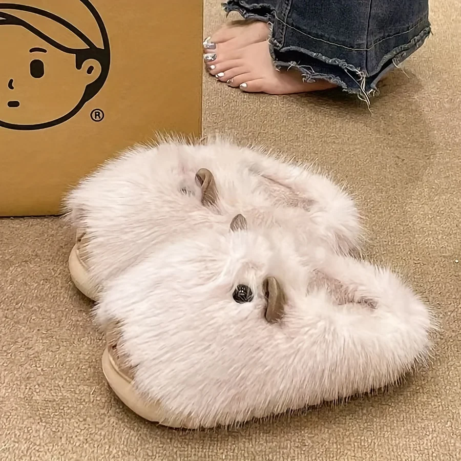 شباشب كابيبارا من الصوف المريح - أحذية دافئة وناعمة للاستخدام الداخلي والخارجي لخريف وشتاء