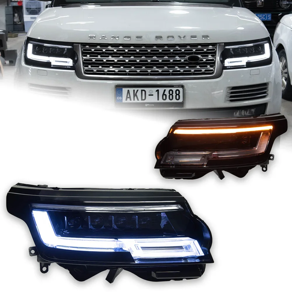 

Автомобильные фары для Range Rover Vogue: Светодиодные фары-проекторы с динамическим сигналом поворота, передние фары, ДХО, автомобильный аксессуар