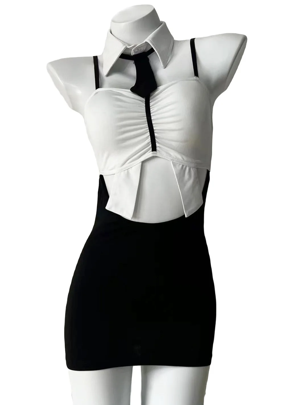 فستان قصير حلو لطيف فتاة موضة 2023 ملابس داخلية جديدة أنثى مثير سكرتيرة موحدة صغيرة الصدر فستان أنيق K8WU