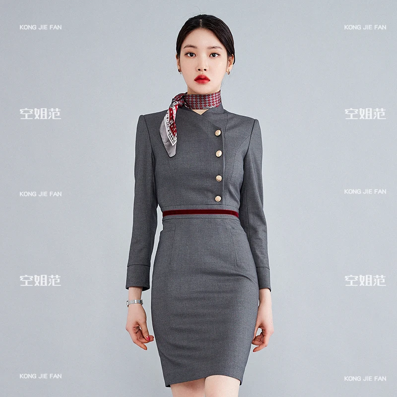 Airline Stewardess Uniform Professional Dress Sales Front Desk Clothing Enterprise Customer Service Occupation Wear