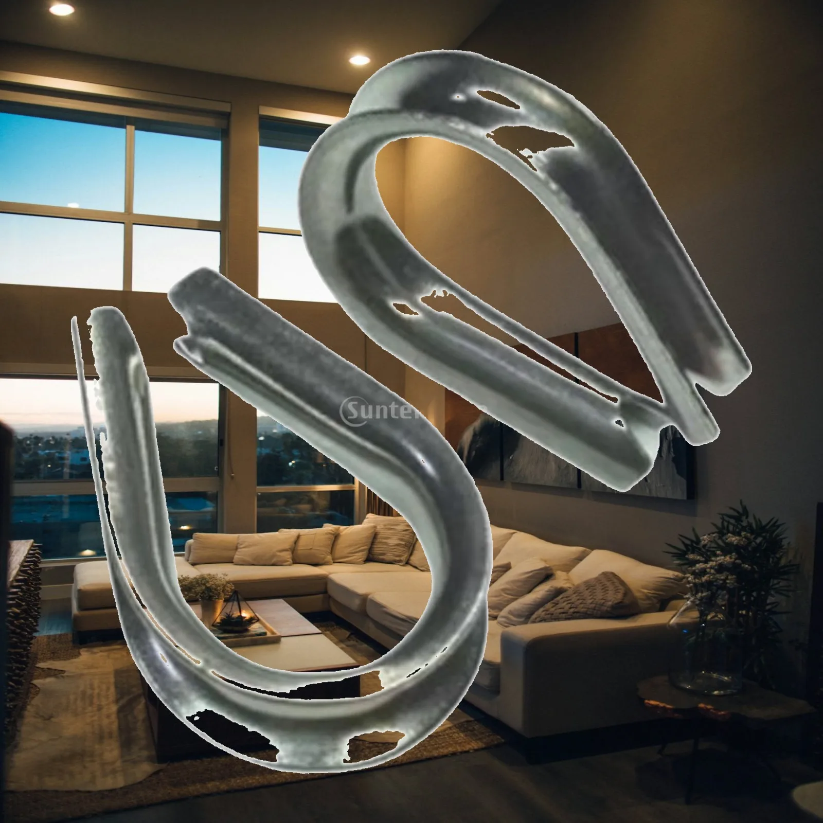 2x Wire Rope Clamps, Cable Clips Rigging Rope Fixing Professional Fastener for Banners, Gym Fences, Shade, Sport Equipment