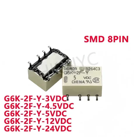 5/PCS New G6K-2F-Y-3VDC G6K-2F-Y-4.5VDC G6K-2F-Y-5VDC G6K-2F-Y-12VDC G6K-2F-Y-24VDC 3V 4.5V 5V 12V 24V In Stock