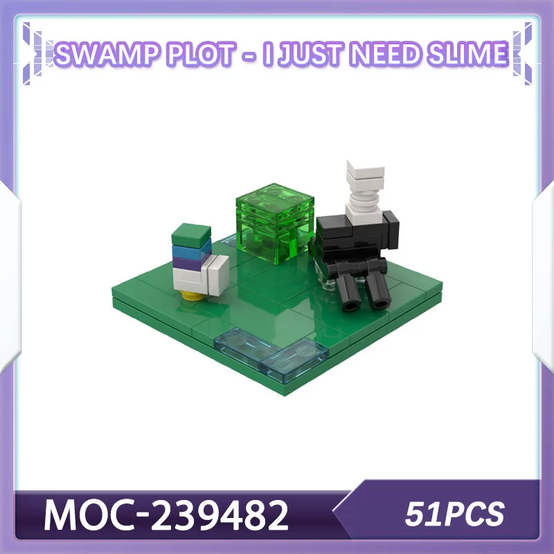 

Набор строительных блоков Swamp Plot - I Just Need Slime Pixel Bricks MOC-239482 Ремесленная игра Украшение дома Рождественский подарок