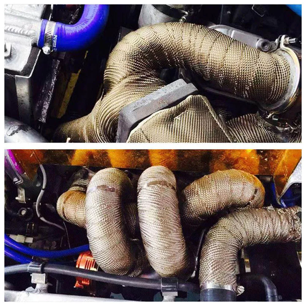 5M Motorcycle Exhaust Thermal Tape Heat Insulation Roll Tape Turbo Heat Exhaust Thermal Wrap Tape Fiberglass Heat Shield