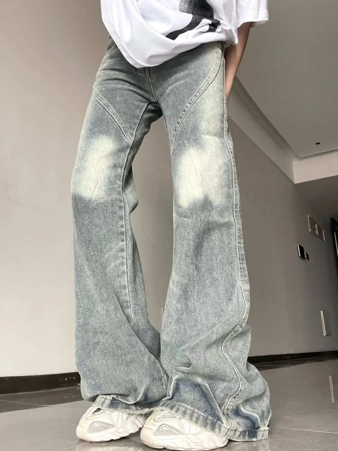 Women'S Palazzo Jeans Thermal Winter Warm Fleece Lined Thickened Cozy Plush Velvet Soft Comfortable Heavy Full Length Winter