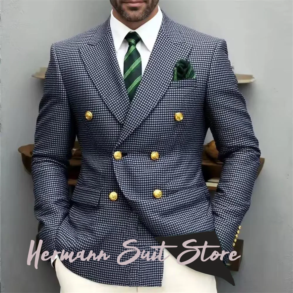 

Men's Business Plaid Suit Jacket Man plus size custom suit Coat Men's banquet attire dinner parties Business suit customization