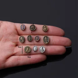 20pcs Brand new retro Virgin Mary hand-beaded Maria beads Catholic medal pendant large hole bead pendant bracelet jewelry