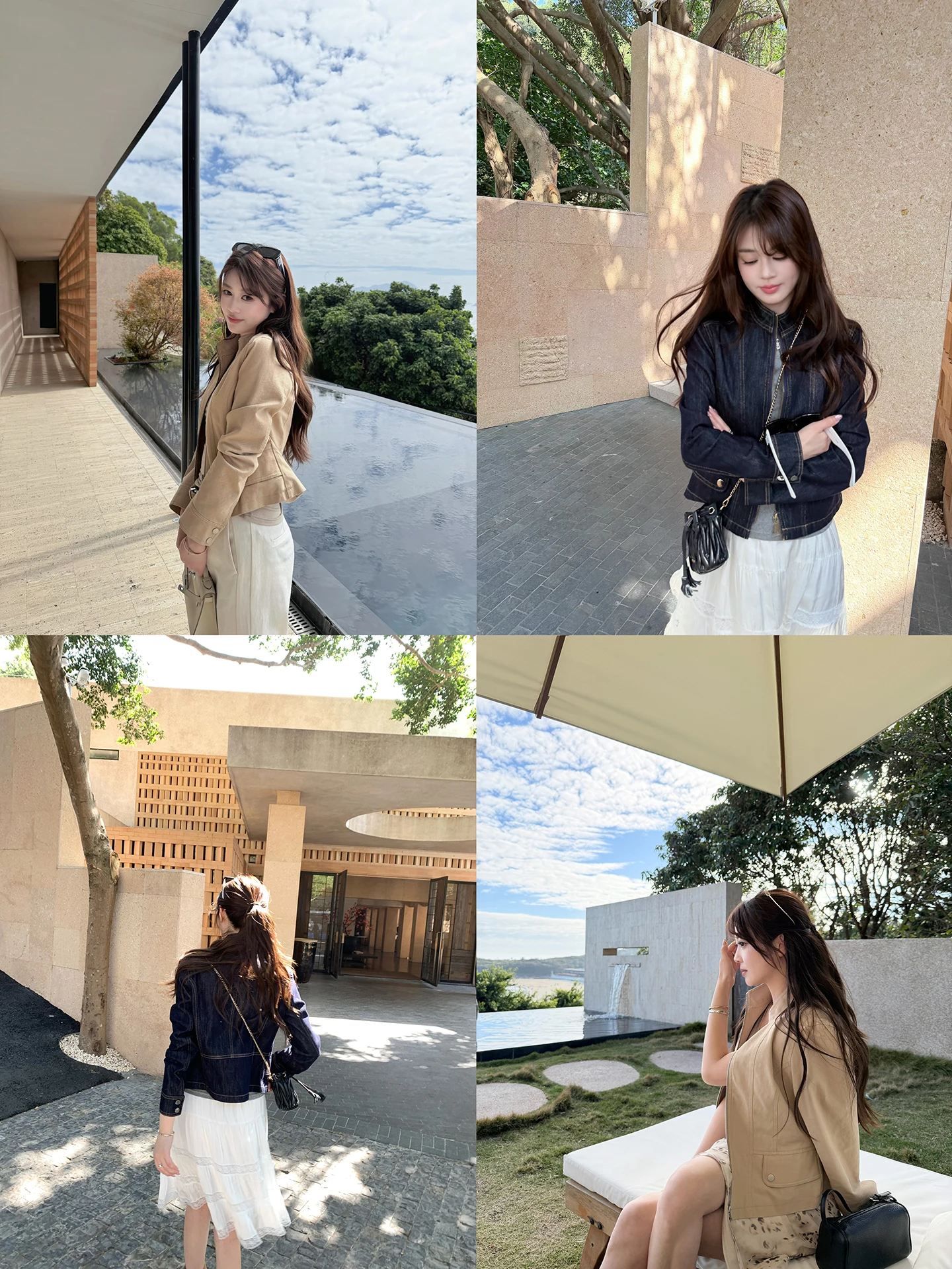 

AHY Workwear Aesthetic Short Denim Waist Cinched Stand Collar Jacket Spring New Arrival Women's Cotton Commute Style Coat