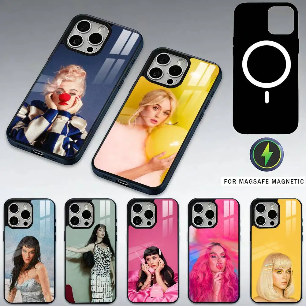 

Singer K-Katy Perry Phone Case For iPhone17,16,15,14,13,12,11 Plus,Pro Max Magnetic For Magsafe Wireless Charging