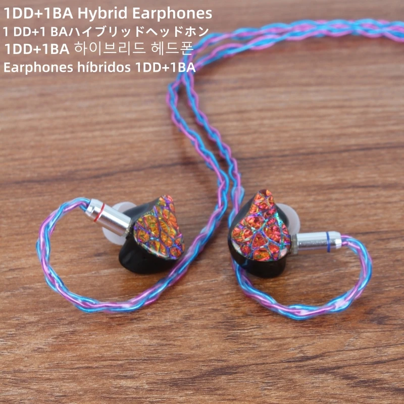 

XSL-X-600 In Ear Earphones 1DD+1BA Loop Iron Hybrid HIFI Monitoring Music Earbuds 0.78 2pin Cable Heygears 3D Printing Shell