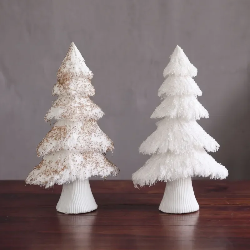 For New Foam Sequin Christmas Tree Ornaments Snowflake Desktop Decorations Holiday Party Supplies Xmas Gifts for Home