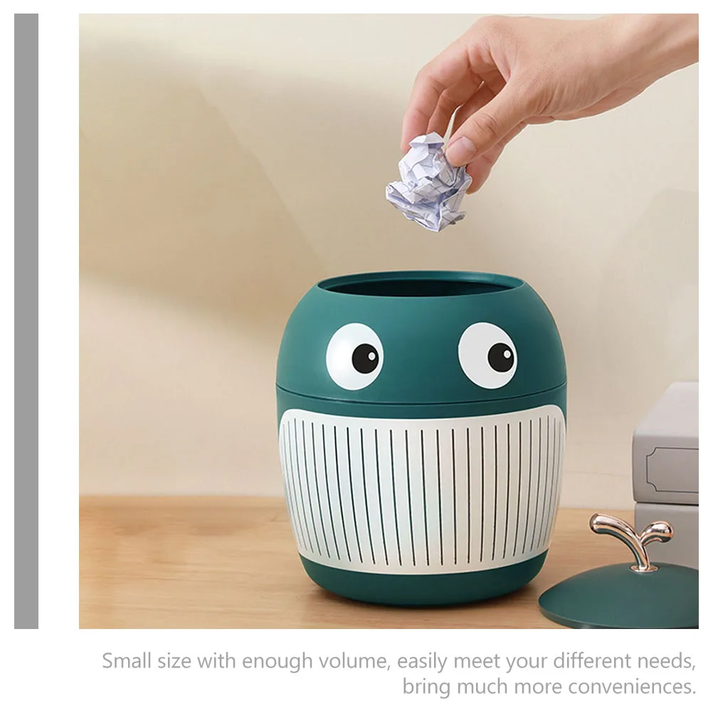 

Mini Rubbish Bin Small Trash Desk Table Can Plastic Waste Desktop Office with Lid