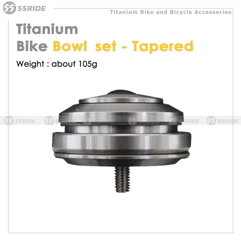 TC4 Ttanium Alloy Bike Tapered Headset, Road Gravel Bicycle Front Bowl Set, Bike Accessories