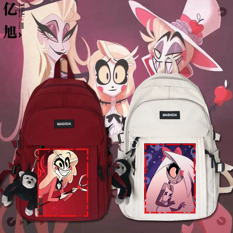 

Anime Helluva Boss Striker Cartoon Backpack Teenarges Schoolbag Laptop Bag Children Boys Girls Fashion Travel Outdoor Bags+Toy