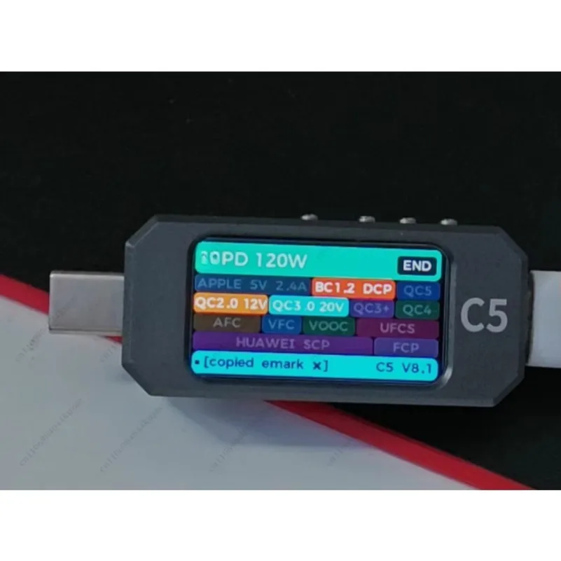 For WITRN C5 Red - 20bit Detector USB Voltage & Current Meter 28V Tester (PD3.1 Fusion Fast Charging UFS EPR)