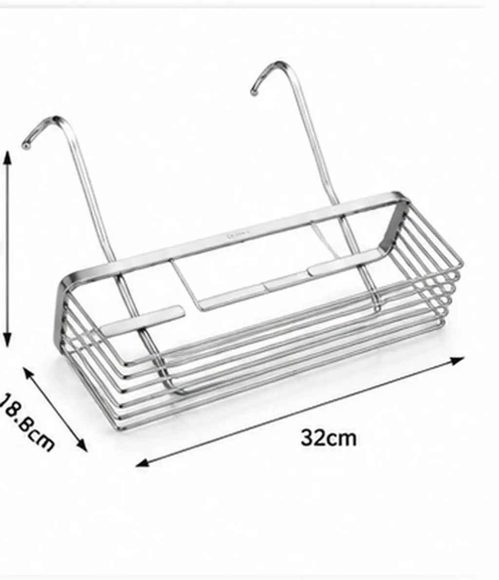 1Pcs Heavy Duty Stainless Steel Shower Organizer Hanging Rack Bathroom Shelf Toiletries Storage Space Saver Rust Proof Easy